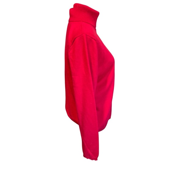 Vintage Pendleton Turtleneck Merino Wool Sweater Red Classic Career Soft Holiday - Picture 4 of 11